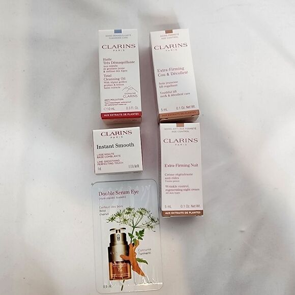 Clarins Skin Care Trial Set Gift Minis Serum Firming Smooth Cleansing Oil Wrinkl - Picture 5 of 7